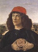 Sandro Botticelli Portrait of a Youth with a Medal painting